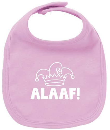 Huuraa Baby Lätzchen Alaaf Narrenkappe Unisex Latz Größe Babypink mit Karneval Motiv für alle Jecken Geschenk Idee für Neugeborene und Kleinkinder