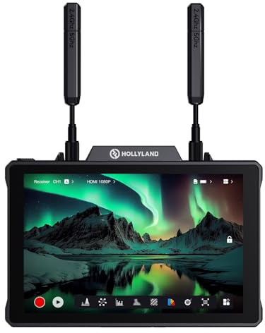 Hollyland Pyro 7 Kabelloser Video-Sender & Empfänger & 7 Zoll Kamera-Feldmonitor mit HDMI & SDI – 400m Reichweite, 60ms Latenz, Auto-Dual-Band-Hopping mit Waveform, LUTs, Aufzeichnung (Pyro 7 1Set)