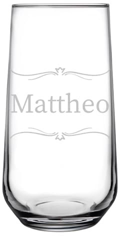 polar-effekt Bicchiere da long drink Highball 470 ml con incisione – bicchiere con nome – ideale per succhi di frutta, cocktail e long drink – regalo per donne e uomini