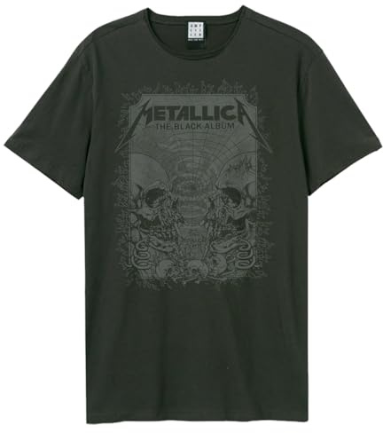 Förstärkt unisex vuxen The Black Album Metallica T-shirt, Träkol, XL
