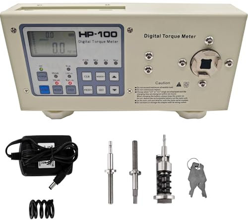 YEGEOOE Digital Torque Meter, NEW VERSION hp-100 Portable Torsion Meter, Screw Driver Wrench Measure Tester Torque Testing Instrument Torque Adapter Dynamometer 100Kg/10N.M s