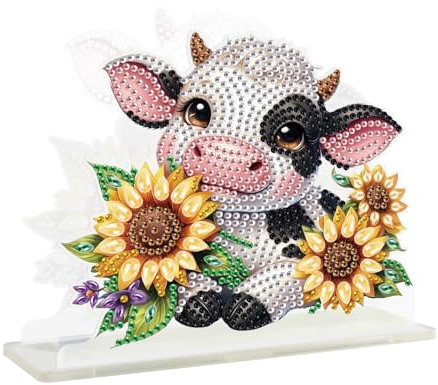 SHEGZHUC Diamond Painting Servilletero Diamond Painting Vaca Independiente Dispensador de Manteles de Mesa Soporte para toallas de papel Servilletas Marco Servilletero Pintura Diamante Servilletero