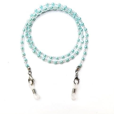 AAIXXIZAO Brillenkette Beliebte Damen-Brillenkette Schwarze Und Weiße Perlen-Maskenkette Anti-Verlust-Schmuck Grüne Perlen-Brillenkette