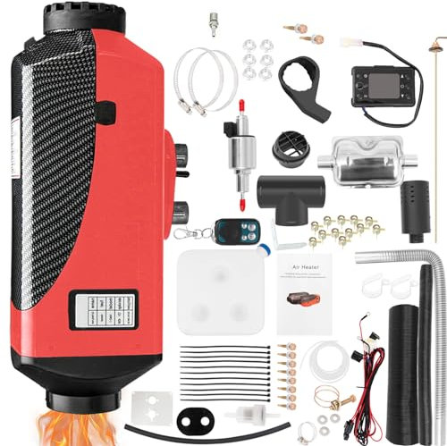 Riscaldatore portatile a gasolio da 5 kW, riscaldatore ad aria a gasolio tutto in uno da 12 V con monitor LCD e telecomando, riscaldamento rapido per camper, roulotte, barche, camion e camper BUKVan