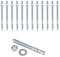 Ancrage M10 - Lot de 12 boulons d'ancrage M10 pour charges lourdes - En métal galvanisé - Pour garde-corps, fenêtre, murs-rideaux, machines et poutres - M10 x 100 mm