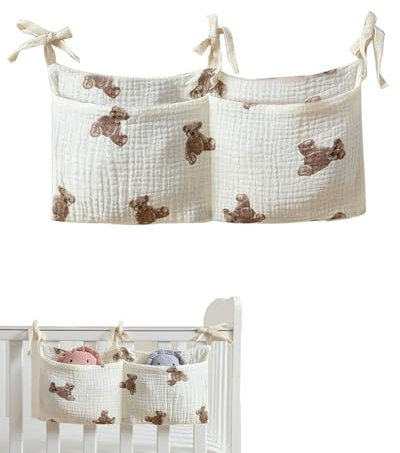 TPZORJX 1 Stück Babybett Organizer babybett zubehör betttasche zum einhängen Baby Hängend Kinderzimmer Flaschenhängetasche Organizer Aufbewahrungstasche Windeln Organizer Beistellbett Baby