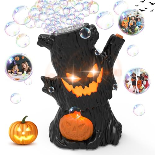 Rechargeable Bubble Machine - Automatic Bubble Blower Haunted Stump - Outdoor Play, Wedding, Birthday Party, Gifts Toys for Boys, Girls, Kids, Toddlers