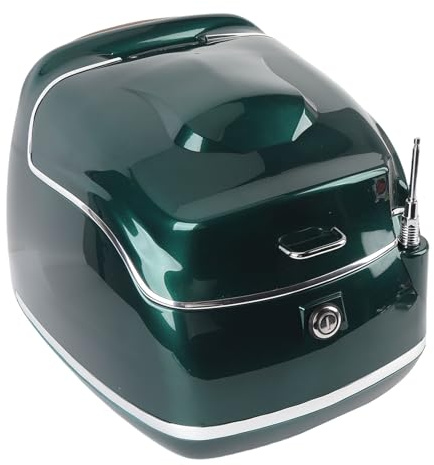 Asixxsix 38-l-Motorrad-Topcase, Wasserdichter ABS-Motorradkoffer, Universell Passend für die Meisten Motorräder und Roller, mit Schlüsselverriegelung, Rückenlehne Zur Aufbewahrung (dunkelgrün)