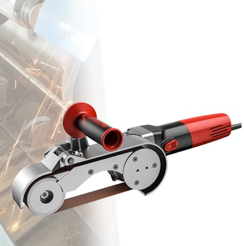 LwiftGal Levigatrice A Nastro per Tubi da 1100 W, 6 velocità Variabili, Nastro Abrasivo - Ideale per Lucidatura, Finitura E Rimozione della Ruggine su Tubi E Condotti 2-wheelpolishingmachine