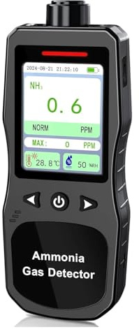 OPFVUJIKX Detector portátil de amoníaco, Monitor Recargable de 0 a 200 ppm, medidor Digital de Calidad del Aire (NH3) con Temperatura. para el Trabajo y el hogar