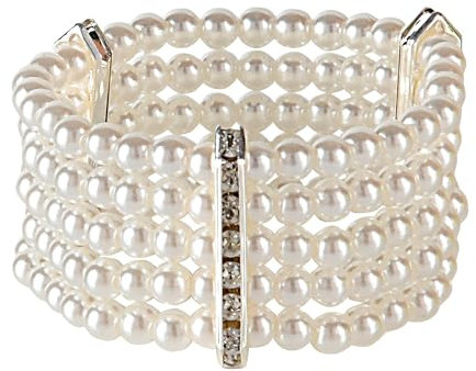 W WIDMANN MILANO Party Fashion 01894 - Perlenarmband, Strass, Schmuck, Armband Damen, Armband Herren, Modeschmuck, Faschingskostüme, Zubehör