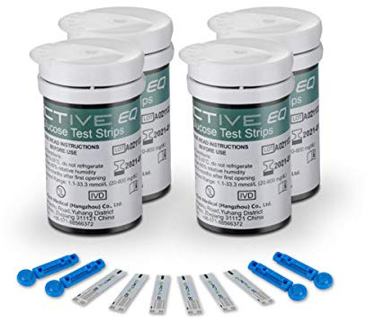 Diabetes Test Strips Blood Glucose Test Strips x 100 & Diabetes Lancets x 100, Blood Sugar Strips, Blood Sugar Test Strips for UK Diabetics - in mmol/L (Exactive EQ Impulse)