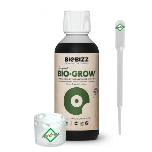 Weedness BioBizz Bio Grow 250 ml - Abono natural Crece Cultivo de tomate de interior Orquídeas líquidas Bonsái Bio NPK