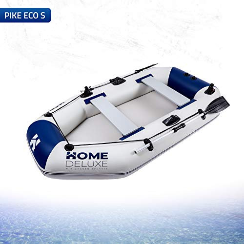 Home Deluxe - Schlauchboot Pike Small inkl. Motor - Material: strapazierfähiges PVC- Maße: LxB ca. 230 x 128 cm - für bis zu 3 Personen I Beiboot, Motorboot, Ruderboot