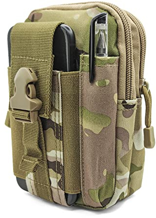 Long Keeper Taktische Molle-EDC-Tasche, Mehrzweck-Utensilien, Gürteltasche, Gürteltasche, Werkzeugtasche, Organizer, Tasche mit Handy-Holster, Camouflage, 4.33 x 1.97 x 6.89 Inches, Gürteltasche
