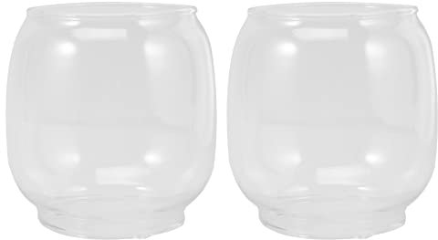OSALADI Lampada a olio in vetro di ricambio per lampada a petrolio, in vetro a petrolio, stile B, 2 pezzi, trasparente, portacandela, portacandele, tempio, feste, casa, banchetti all'aperto