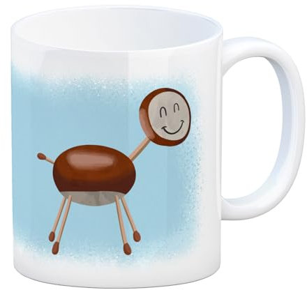 speecheese Kastanienfigur Kaffeebecher für den Herbst Kastanie Kaffeetasse für die Herbstzeit mit schönem Motiv das einen an die Kindheit erinnert