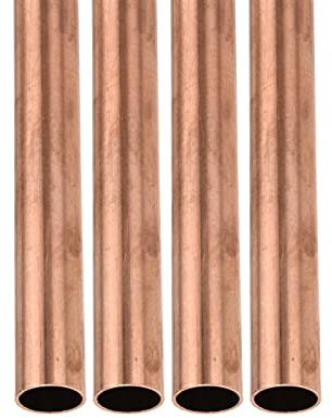 DTGN 18mm x 1mm x 200mm(ODxMuro TxL) Rame Tubo - 4pz - Buono per Macchinari Attrezzature Bricolage decorazionetivo Telaio - Rotondo Metallo Tubi