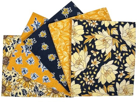 The Craft Cotton Co 3204-00 Stoffbündel Arles Sonnenblumen Fat Quarters, 5 Stück (45,7 x 55,9 cm), 100 % Baumwolle, zum Quilten, Patchwork, Nähen, Wimpelkette