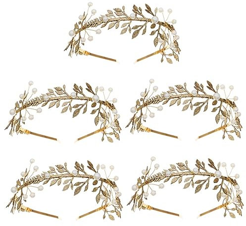 Holibanna 5stücke Griechisches Kopfband Mit Perlen Und Goldenen Blättern Eleganter Haarschmuck Für Hochzeiten Partys Und Besondere Anlässe Für Romantische Looks