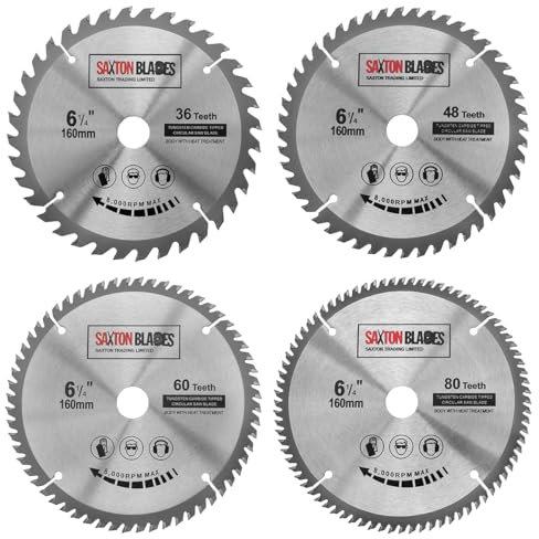 4X Saxton TCT Circular Wood Saw Blades 160mm x 20mm (16mm ring) for Festool TS55 Bosch Makita Pack D