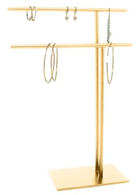 LaLe Living Schmuckständer Butik aus Eisen, 25 x 18,5 cm Schmuckaufbewahrung von Ketten, Armbänder und Ohrringe (Gold)