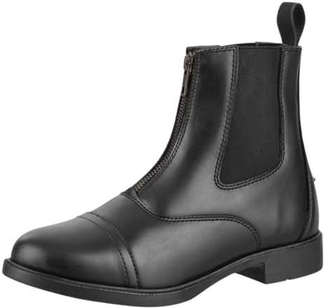 Contrace Stiefeletten Frontzip Vegan – Schwarz – Gr. 29-46 | Reitstiefeletten aus Kunstleder – Reitschuhe mit Reißverschluss vorne, Micro-Lining, Komfort-Einlegsohle & Gummisohle