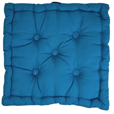 Tata Home Set 6 Cuscini per Sedie da Interno da Esterno Cuscino Mattonella Cucina Cuscino Materasso Giardino 40x40 cm Imbottitura 6 cm Petrolio (6 pezzi)