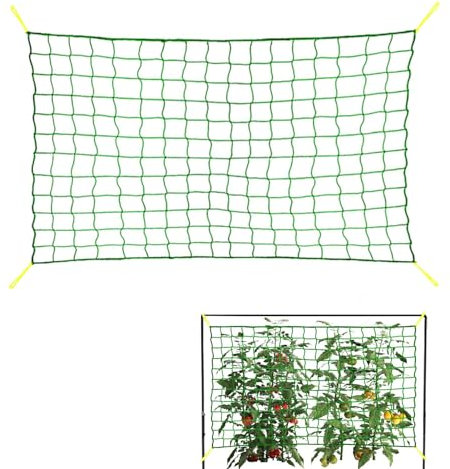 Robustes Ranknetz für Pflanzen, Kletternetz, stabiles Gurken-Rankgitter, Pflanzenstütze, Wachstumsnetz, flexibles Gartennetz für Bohnen, Tomaten, Blumen, Gartennetz, 1/4 Stück
