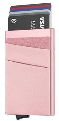FFWTPY Kompakter RFID Kreditkartenhalter Minimalistisch Slim Wallet Kartenetui Herren Aluminium Portemonnaie Schiebemechanismus