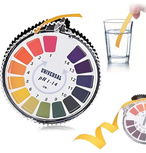 1 Pièce Papier Indicateur Rouleau,Papier Test de pH Universel Bandes de Test pH Rouleau de Bandes de Test pH, 5m Mesure de pH Gamme Complète 0-14, test d'acidité pour aquariums