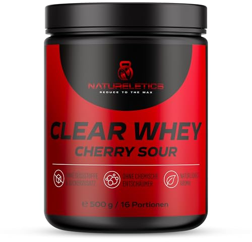 Natureletics Clear Whey, Cherry Sour, ohne chem. Entschäumer, ohne Süßstoffe, ohne künstliche Aromen, 500 g, 16 Portionen