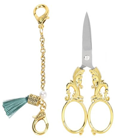 Sunicon Stickschere, Edelstahl, Vintage-Bastelschere, ergonomische Nähschere für Stickerei, Nähen, Kunsthandwerk (Gold)