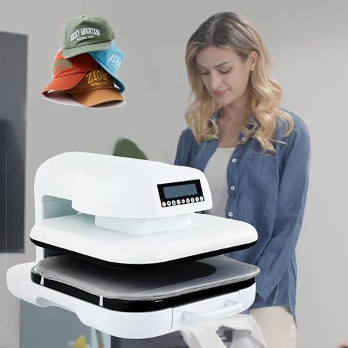 Pressa da Stiro Portatile, Pressa da Stiro Professionale da 1600 W, Smart Press e Mini Pressa da Stiro con Piastra Grande da 38 cm, Macchina da Stampa a Sublimazione per Ardesia Rocciosa a 200°C