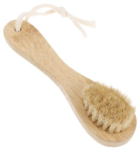 FRCOLOR Spazzola Per La Pulizia Del Viso in Setole Di Maiale, Esfoliante e Massaggio, Per Rimuovere Trucco e Impurità, Impugnatura Ergonomica, Per Cura Della Pelle Quotidiana