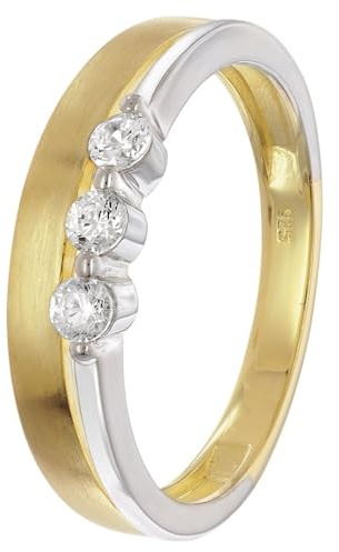 trendor Damenring 925 Silber Bicolor Mit Zirkonias 28072-54