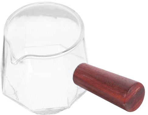 SECFOU Milchkanne Mit Holzgriff Eleganter Kaffeebecher Für Milch Und Vielseitiger Servierkrug Für Zuhause Oder Restaurant Für Verschiedene Flüssigkeiten