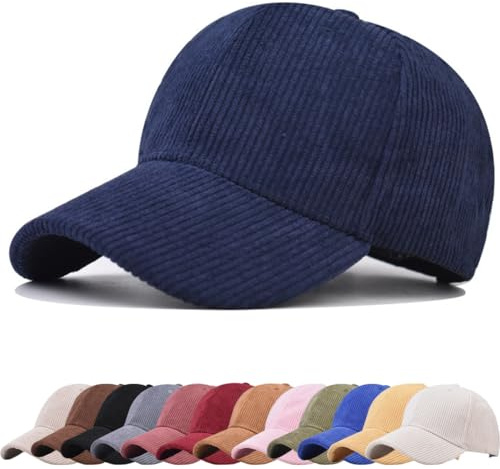 DURINM Cappellino da Baseball Classic Unisex Cappello da Sole in Velluto a Coste Regolabile con Visiera Curva Berretto per Sport Caldi Berretti Invernali da Baseball Donne