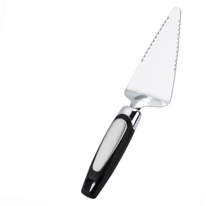Pelle à tarte, spatule à dessert en acier inoxydable avec poignée antidérapante – Coupe-gâteau et tarte multi-usage pour boulangers, chefs – Noir