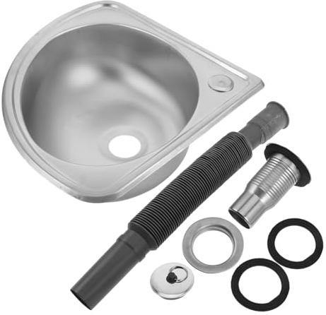 Warmhm Lavabo Ultra-Compact et Simple Évier de Camping-Acier Inoxydable | Évier Van Aménagé, Vasque Camping, Bassin Simple Ultra-compact pour Camping Style Aléatoire