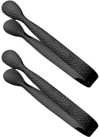 Pinzas de hielo para congelador, 2 unidades, acero inoxidable, pinzas para servir aperitivos, para rodajas de limón, barman, bebedores de té, panaderos, restaurantes, hoteles, clubes