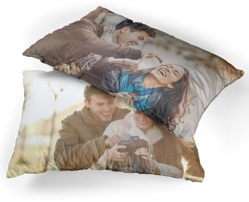 Set di Federe Personalizzate con foto e frase guanciali letto Idea regalo Natale SanValentino Anniversario amore compleanno Natale Fidanzati Sposi Casa Arredamento