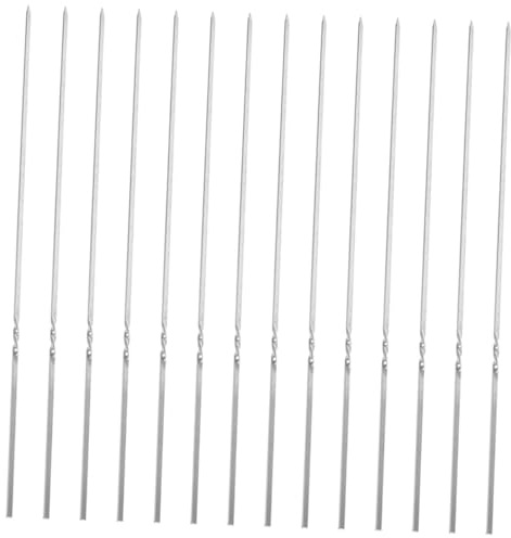 DIYEAH Lot De 20 Brochettes Pour Barbecue Grillades Rôtissage De Viande Mini Brochettes En Acier Inoxydable Larges Bâtonnets À En Métal Pour