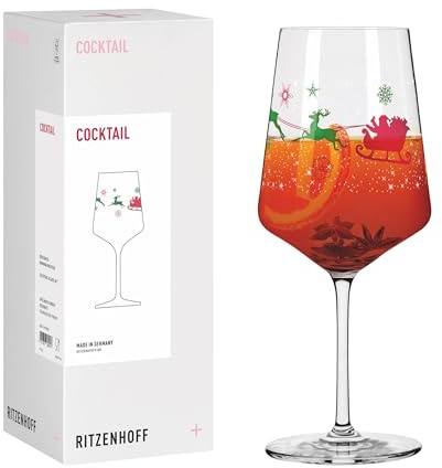 RITZENHOFF 8211005 Cocktailglas 500 ml, Serie Weihnachten – mit verspielten Formen und transparenten Elementen – Made in Germany