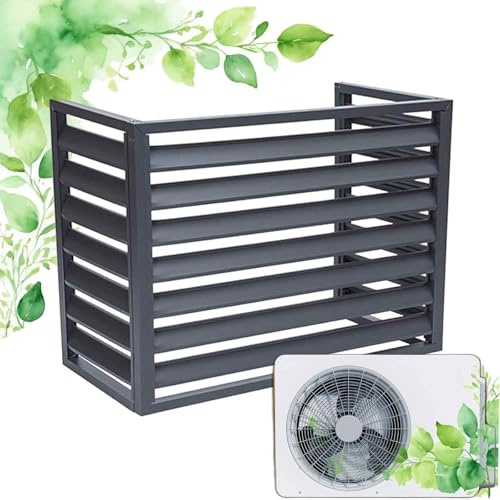 100×50×70(1.5P) Gris Sin Cub Cubierta Protectora Aire Acondicionado Aluminio - Dnowegas Funda Exterior Antirrobo Resistente Inclemencias Decorativa Pantalla Privacidad Ventilación