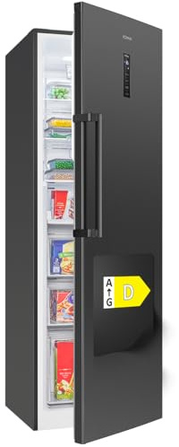 Bomann® Gefrierschrank Nofrost | Energieklasse D | 185cm | MultiAirflow | 5 Jahre Kompressor-Garantie | -14°C bis -22°C | Tiefkühlschrank | 274L | Türanschlag wechselbar | Freezer | GS 7371 schwarz