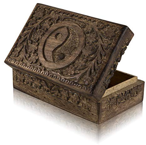 Tolle Geburtstagsgeschenkideen, handgefertigt, dekoratives Schmuckkästchen aus Holz, Schmuck-Organizer, Andenken-Box, Schatztruhe, Schmuckhalter, Einweihungsgeschenke, Frauen (natürliches Finish)