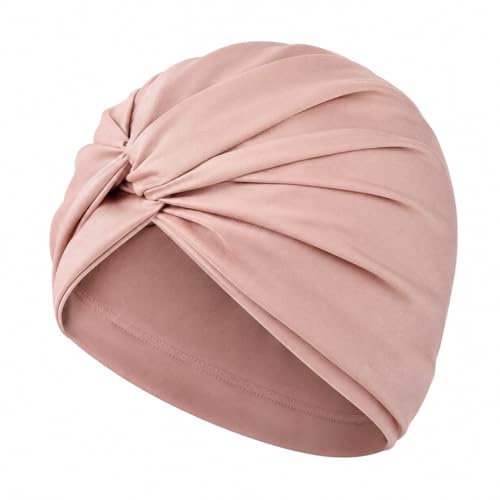 GIVBRO Cuffia da nuoto per capelli lunghi, da donna, plissettata, elastica, per adulti