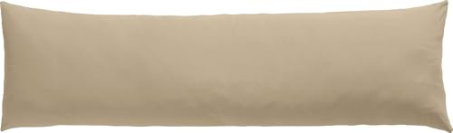 Erwin Müller Seitenschläferkissenbezug, Stillkissenbezug Nürnberg Doppel-Jersey, Taupe Größe 40x140 - strapazierfest, temperaturausgleichend, mit Reißverschluss