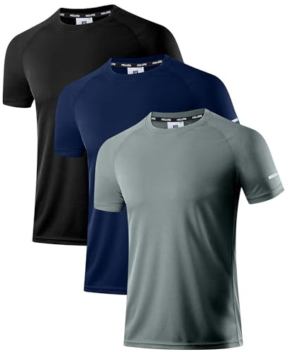 Herren Activewear T-Shirts 1/3/4/5/6er Pack | Slim Fit Sport Shirts | Atmungsaktiv, Schnelltrocknend & Leicht | mit Reflektierenden Details für Fitness, Laufen & Training
